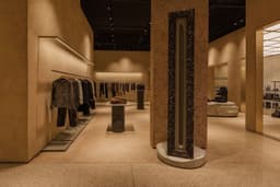 The softly lit interior of a luxury concept store